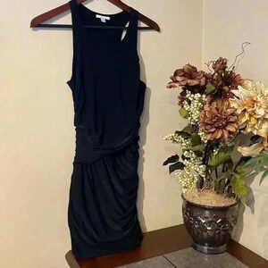 Soprano Mini Dress Black Bodycon Halter Neck Pleated Ruffle Party Evening Date